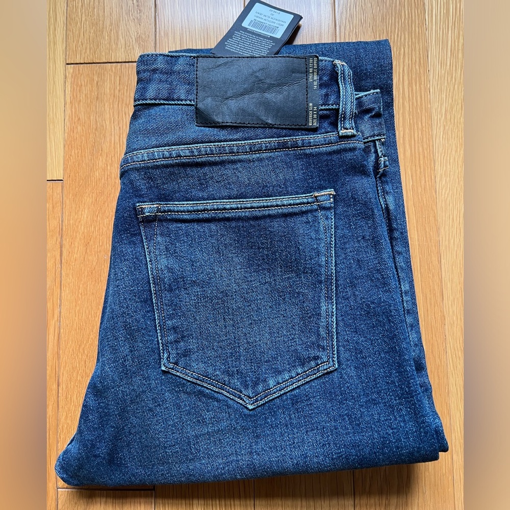 SOLD - Buck Mason - Maverick Slim Jeans in Medium Wash (M001), NWT size 30